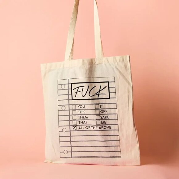 ($7) F*ck Tick List Tote - Picture 1 of 3